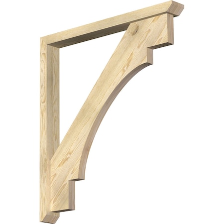 Merced Slat Rough Sawn Bracket W/ Offset Brace, Douglas Fir, 4W X 36D X 40H